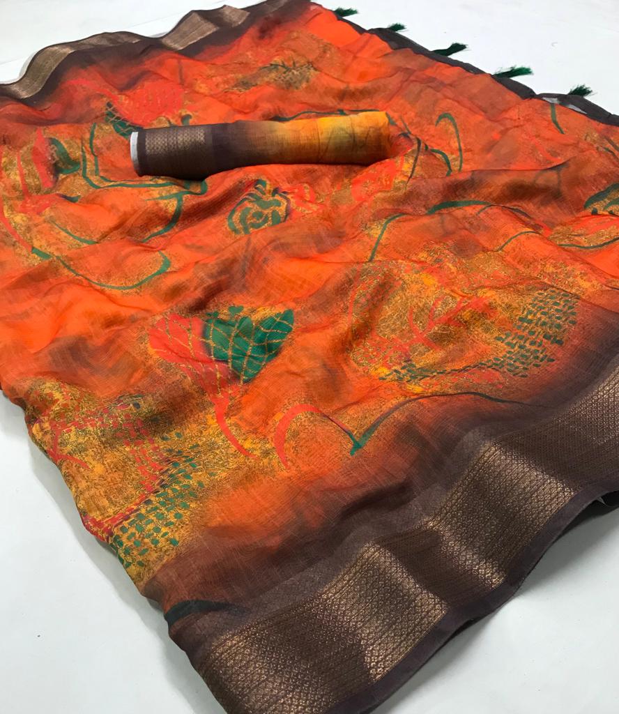Svayambhu Linen Designer Digital Printed Linen Sarees Collec...