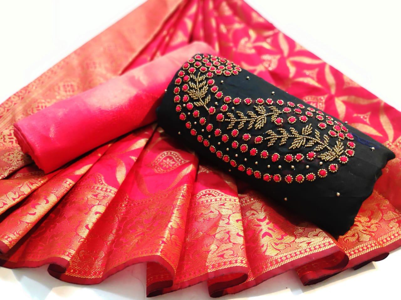 Non Catalog Chanderi Silk With Khatli Work Dress Material Co...
