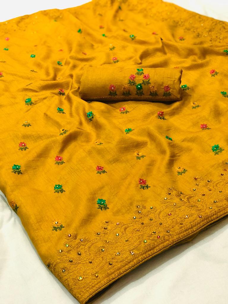 Rudra Designer Heavy Embroidered Manipuri Silk Sarees Collec...