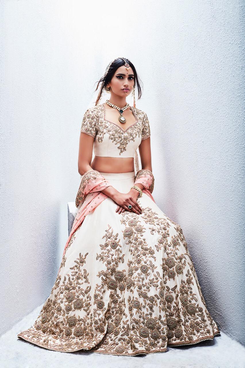 Latest Designer Silk With Heavy Embroidery Work Bridal Lehen...