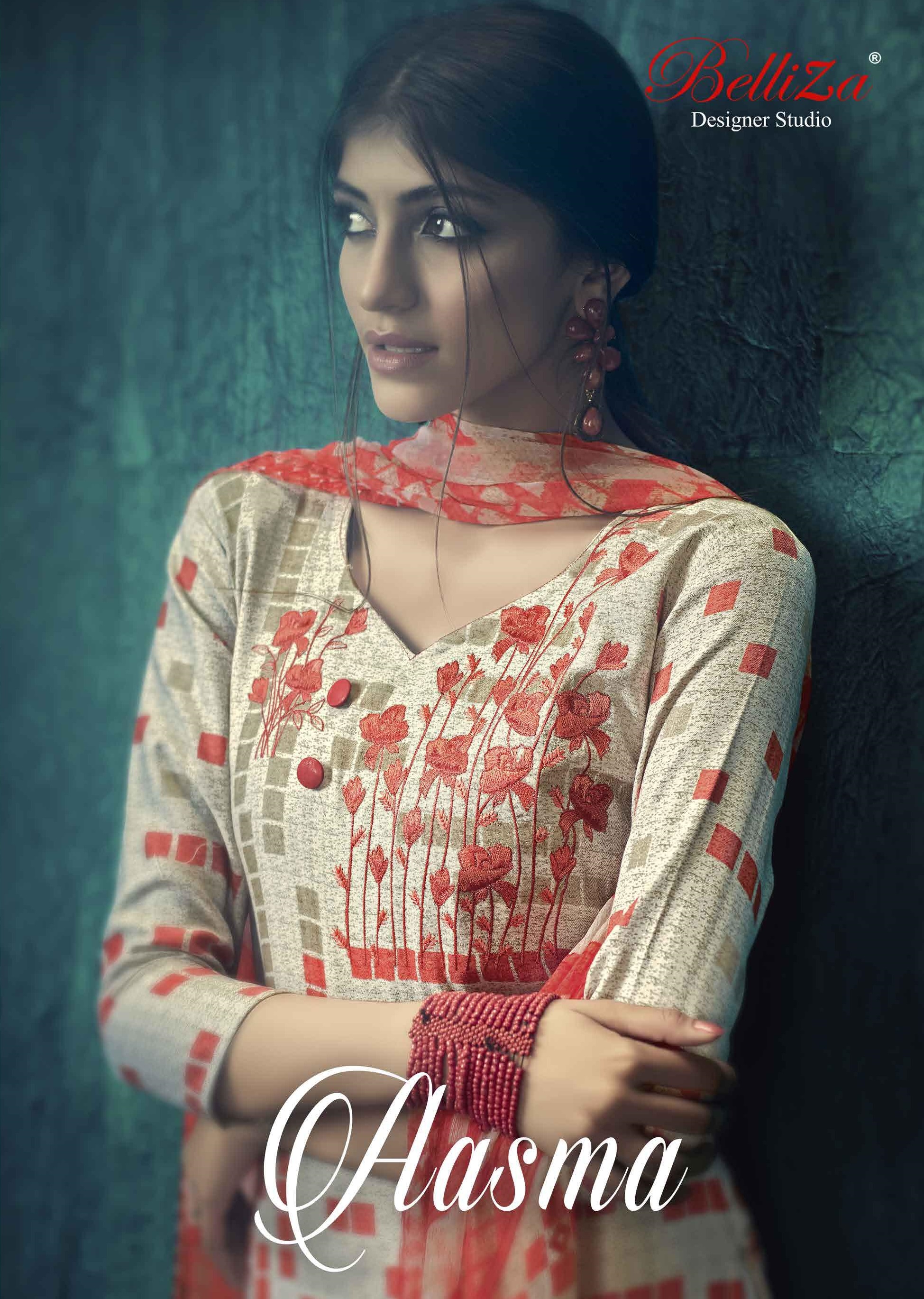 Belliza Designer Studio Aasma Printed Pure Pashmina With Emb...