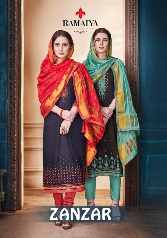 Kessi Fabrics Ramaiya Zanzar Jam Silk With Embroidery Work D...