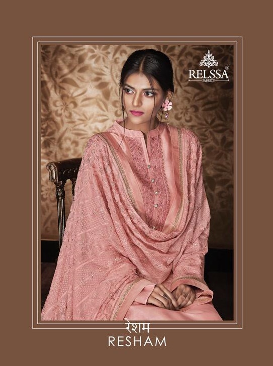 Relssa Fabrics Sajjan Resham Designer Embroidered Resham Sil...