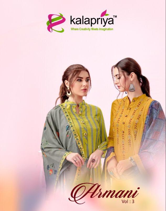 Kalapriya Armani Vol 3 Digital Printed Pure Rayon Dress Mate...