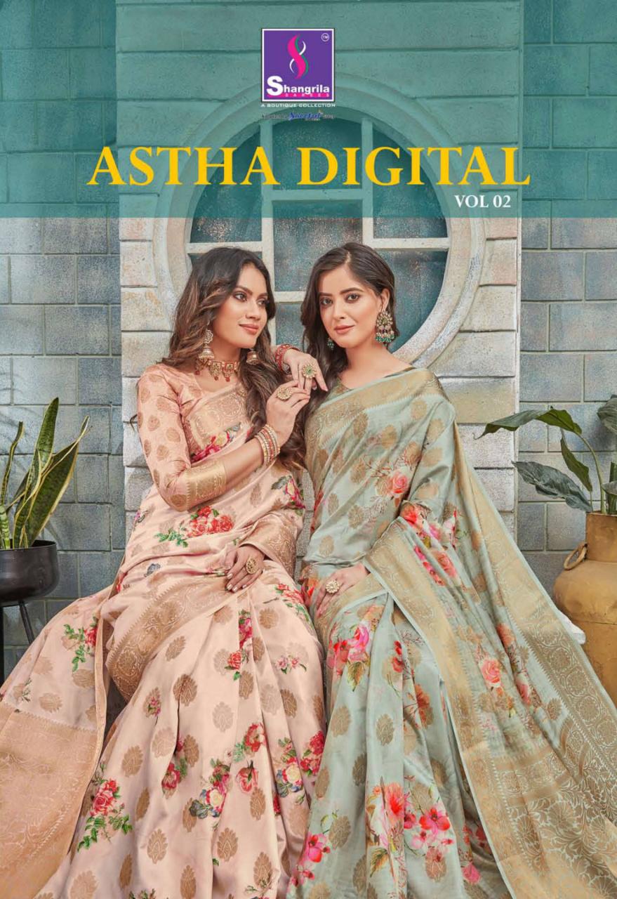 Shangrila Sarees Astha Digital Vol 2 Digital Floral Printed ...