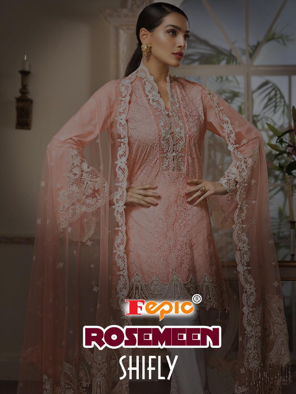 Fepic Rosemeen Shifly Pure Cotton With Embroidery Work Pakis...
