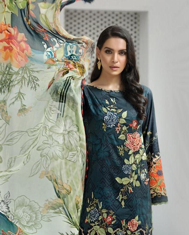 Iris Vol 2 Printed Pure Cotton Designer Pakistani Karachi Co...