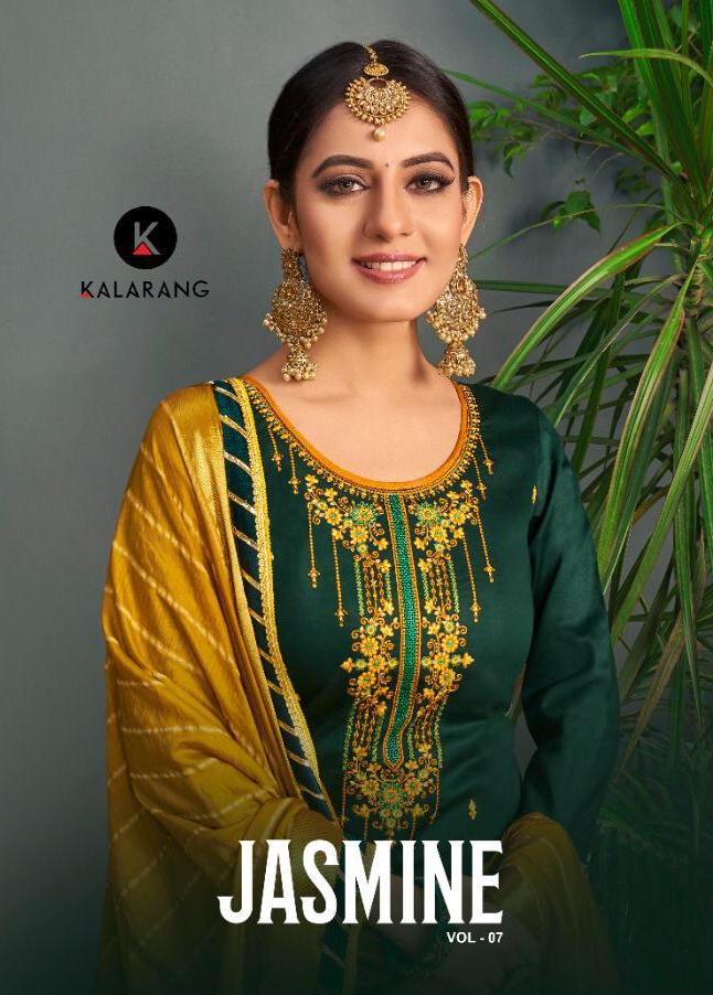 Kessi Fabric Kalarang Jasmine Vol 7 Jam Silk Cotton With Emb...