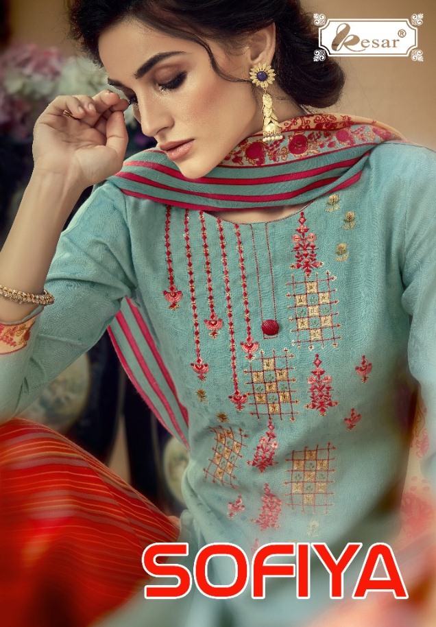 Kesar Sofiya Digital Printed Pure Pashmina With Embroidery W...