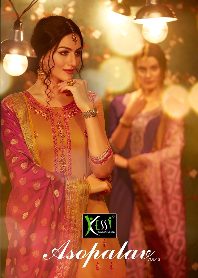 Kessi Fabrics Asopalav Vol 12 Jam Silk With Embroidery Work ...