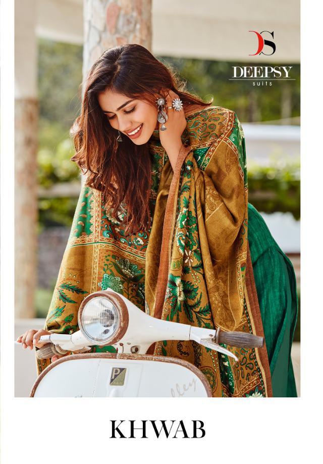 Deepsy Suits Khwab Pure Pashmina Print With Heavy Self Embro...