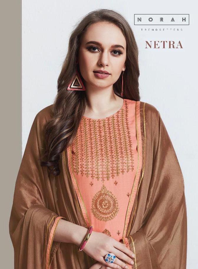 Norah Netra Tusser Silk With Embroidery Work Readymade Suits...