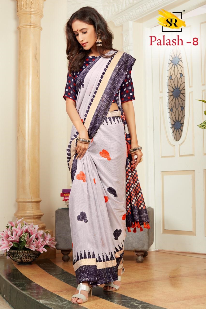 Sr Sarees Palash Vol 8 Designer Printed Jute Linen Sarees Co...