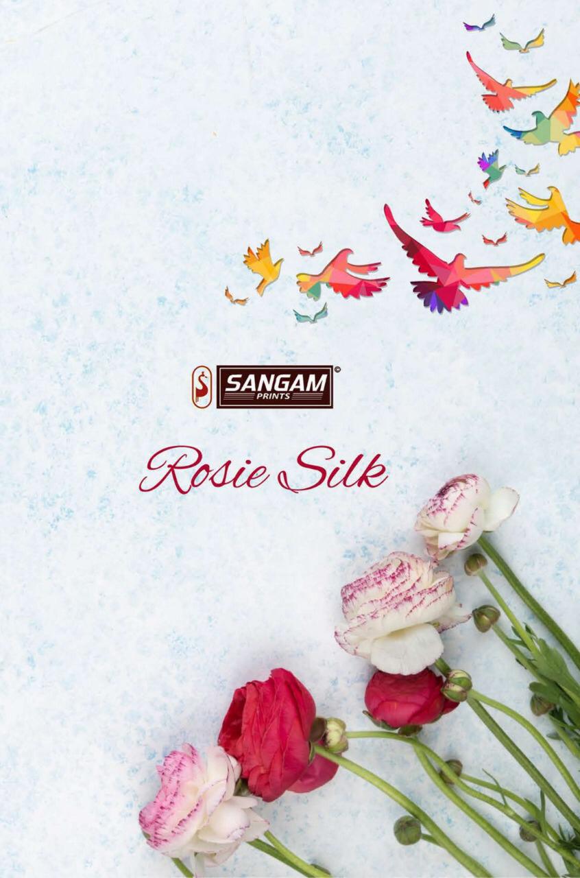 Sangam Prints Rosie Silk Traditional Nylon Raw Silk Sarees C...