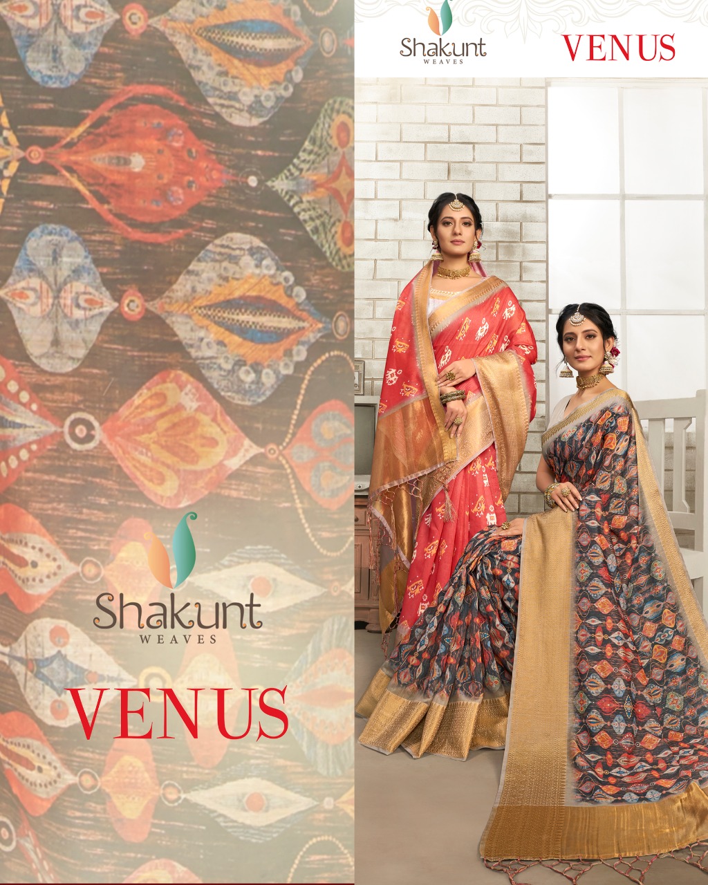 Shakunt Weaves Venus Printed Fancy Fabric Sarees Collection ...