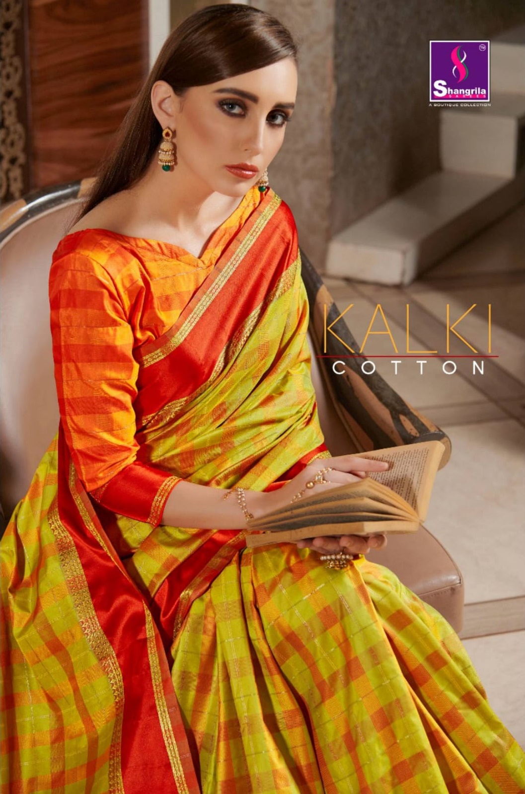Shangrila Sarees Kalki Cotton Checks Printed Weaving Sarees ...