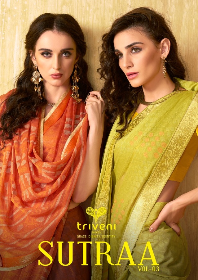 Triveni Sutraa Vol 3 Designer Fancy Fabric Sarees Collection...