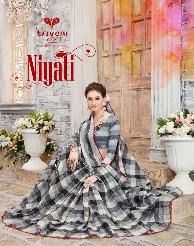 Triveni Sarees Niyati Printed Fancy Fabric Sarees Collection...