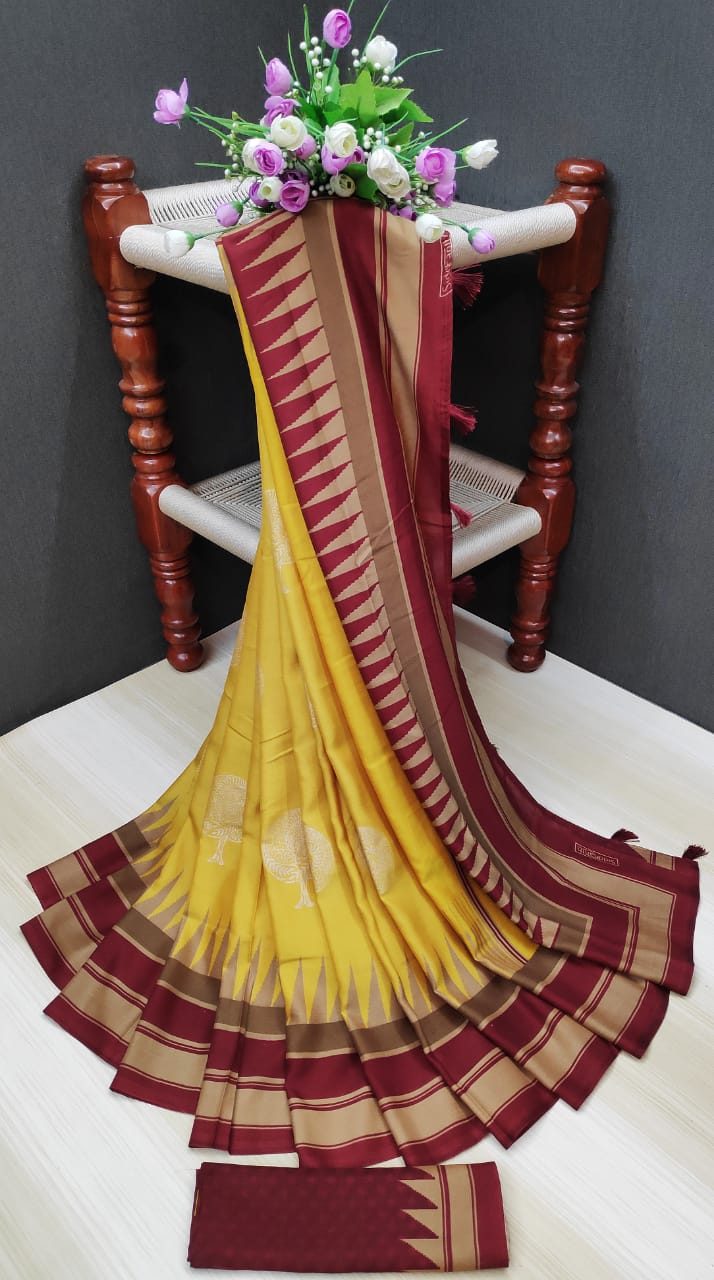 Latest Cotton Silk Lightweight Uniform Sarees Collection At ...