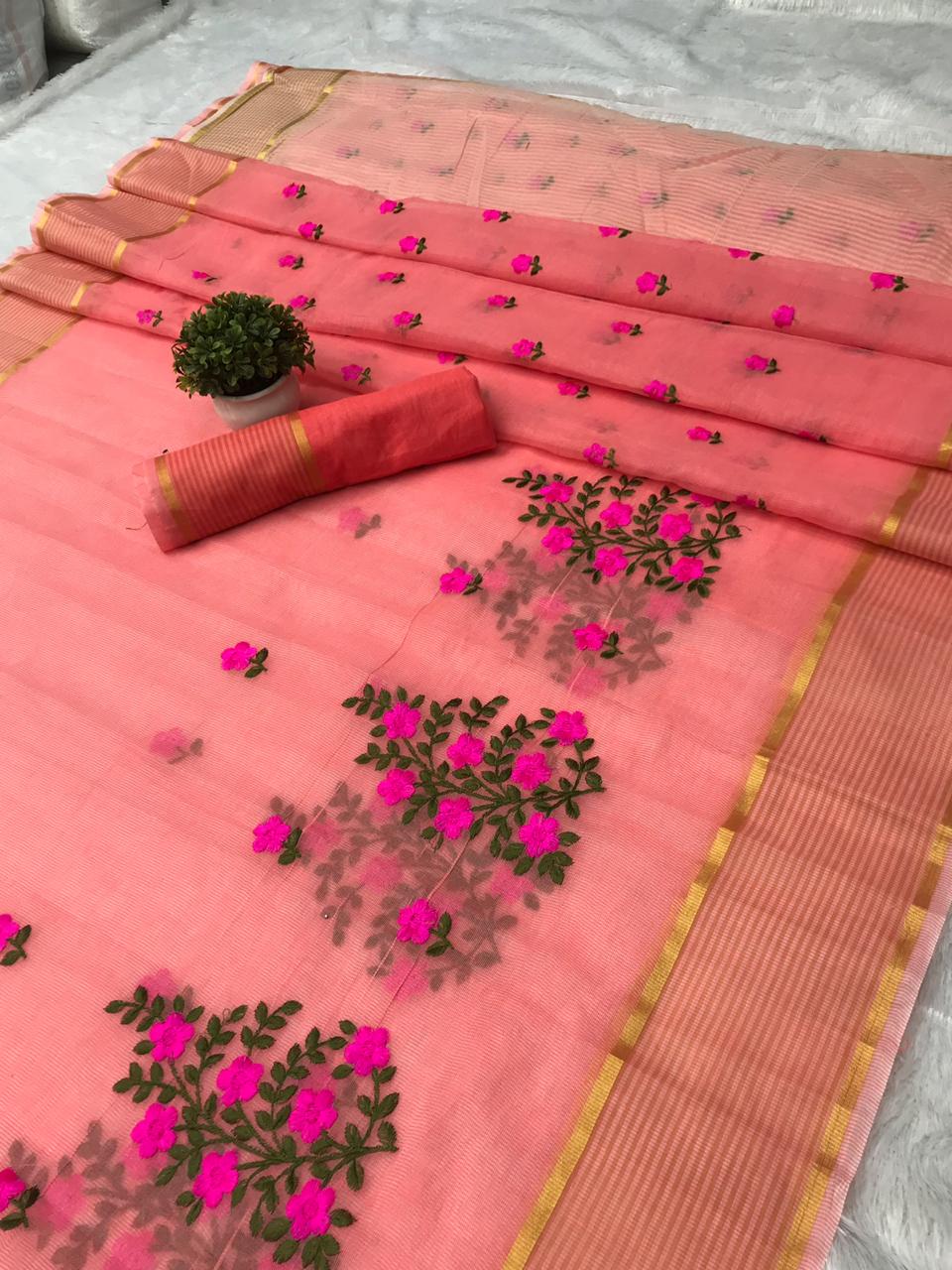 Non Catalog Super Net With Embroidery Work Sarees Collection...
