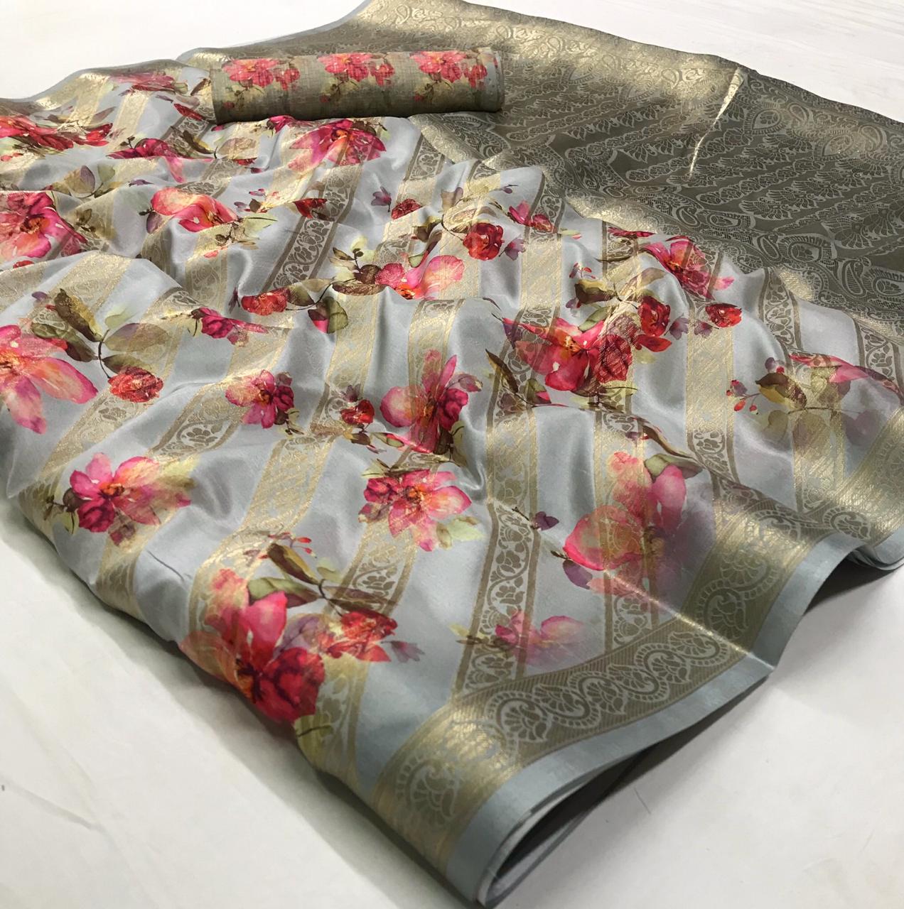 Lt Fabrics Tamanna Silk Designer Digital Floral Printed Soft...