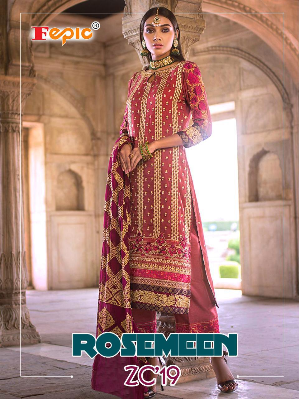 Fepic Rosemeen Zc'19 Net And Georgette With Heavy Embroidery...
