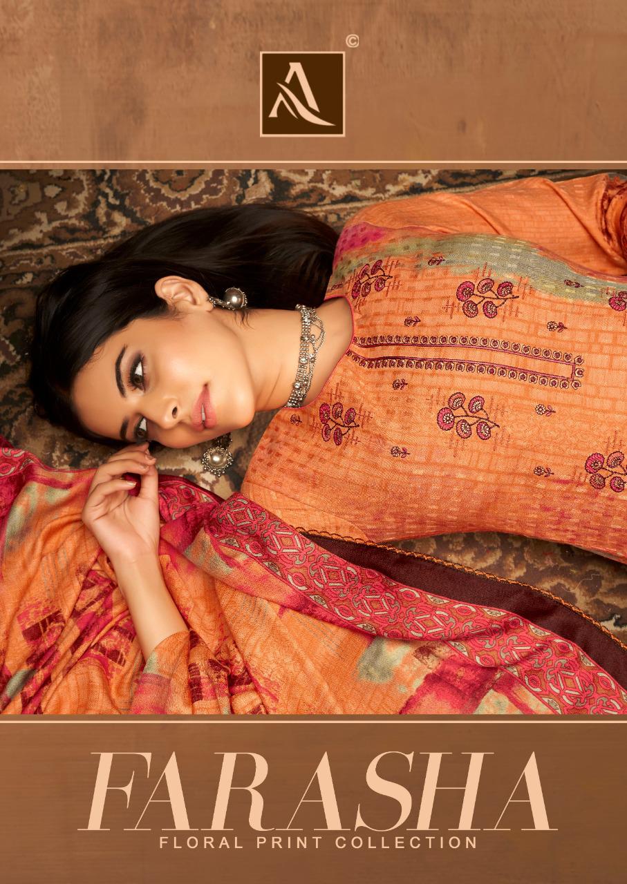 Alok Suits Farasha Pure Pashmina Jacquard Digital Floral Pri...