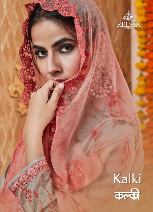 Relssa Fabrics Sajjan Kalki Tusser Silk With Embroidery Work...