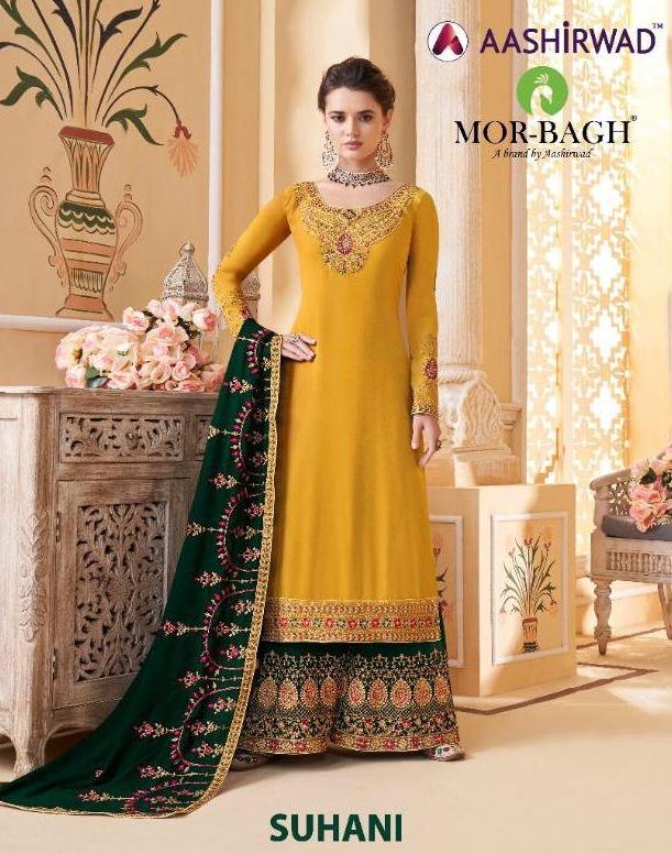Aashirwad Creation Morbagh Suhani Real Georgette With Embroi...
