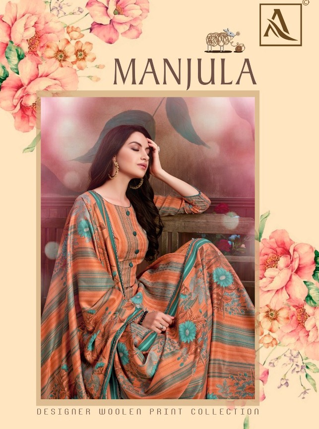 Alok Suits Manjula Digital Printed Pure Pashmina Jacquard Dr...