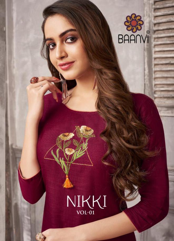 Baanvi Nikki Vol 1 Cotton Slub With Embroidery Work Readymad...
