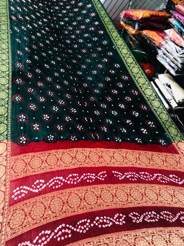 Traditional Latest Bandhani Hand Printed Viscose Silk Bandhe...