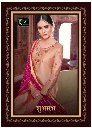 Kessi Fabrics Shubharambh Satin Georgette With Embroidery Wo...