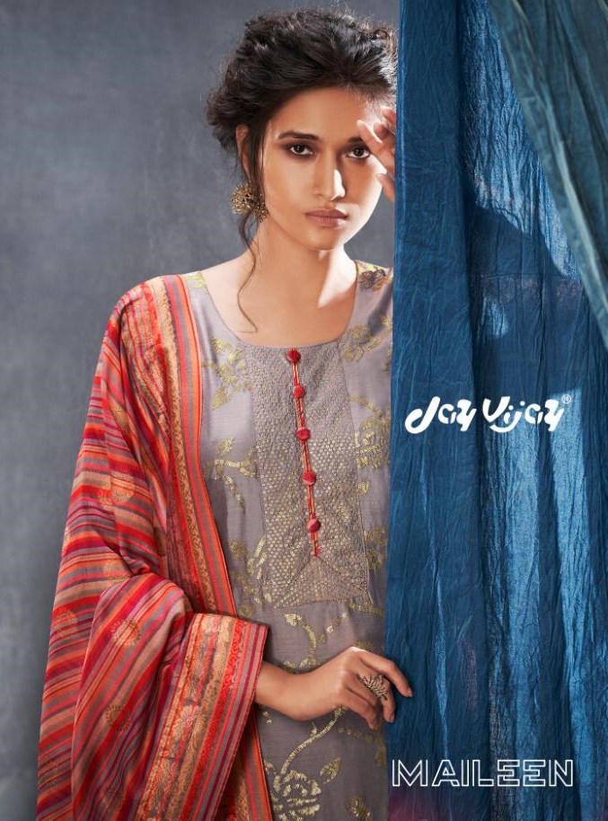 Jay Vijay Maileen Designer Bemberg Silk With Embroidery Hand...