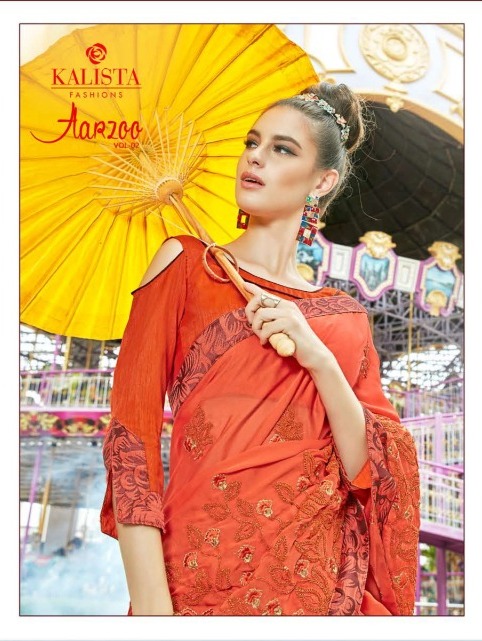 Kalista Sarees Aarzoo Vol 1and Aarzoo Vol 2 Fancy Party Wear...