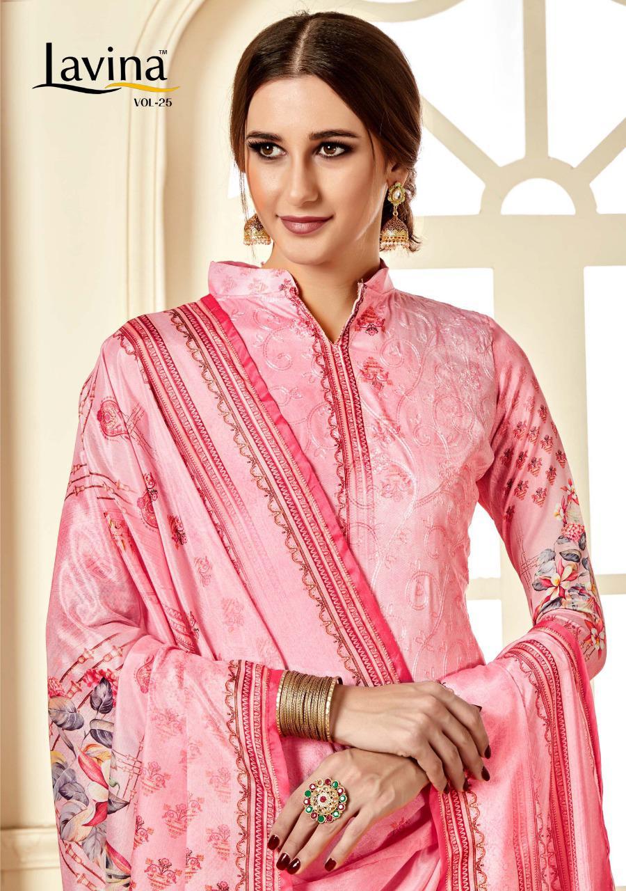 Lavina Vol 25 Pure Jam Digital Printed With Embroidery Work ...