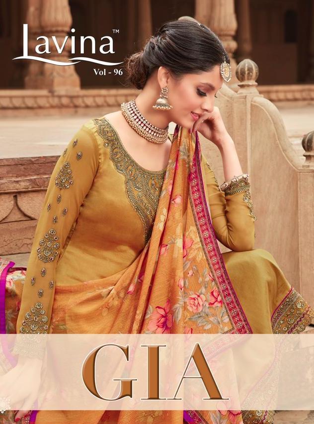 Lavina Vol 96 Gia Crepe With Embroidery Work Party Wear Dres...