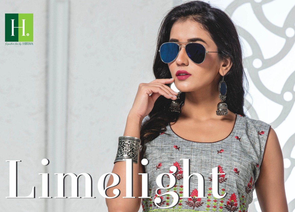 Hirwa Limelight Cambric Cotton With Embroidery Work Readymad...