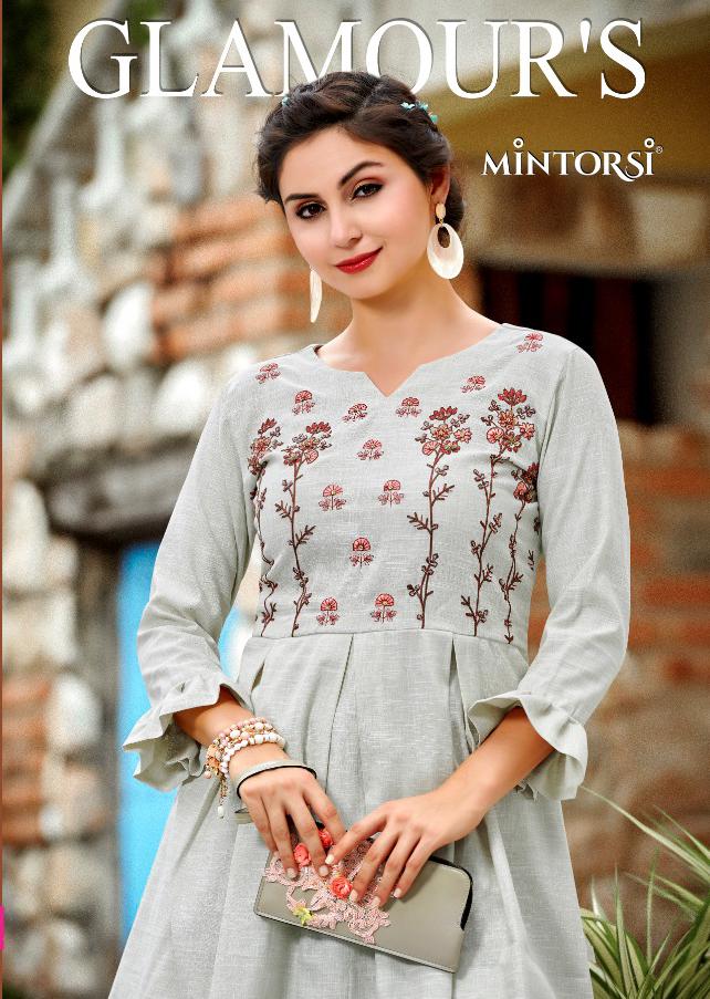 Mintorsi Glamours Designer Pure Cotton Linen With Embroidery...