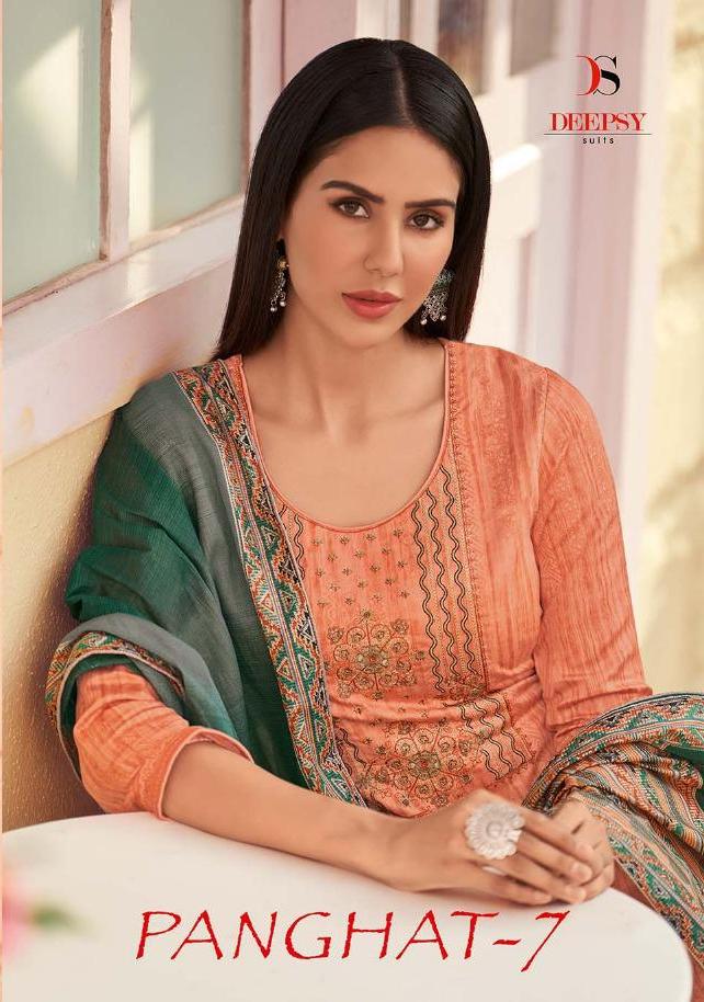 Deepsy Suits Panghat Vol 7 Printed Embroidered Pure Jam Cott...