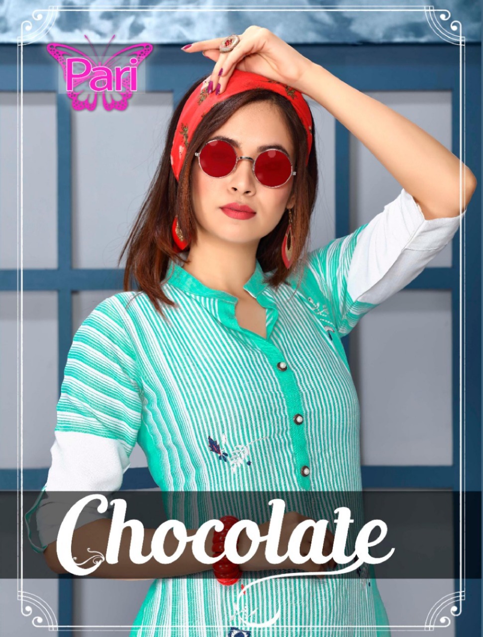 Pari Chocolate Rayon With Embroidery Work Regular Wear Ready...