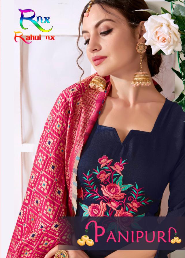 Rahul Nx Panipuri Cotton Flax Handloom Embroidery Work Dress...