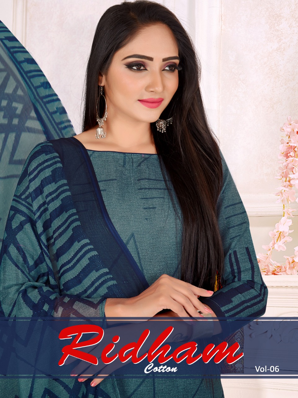 Rishabh Nx Ridham Cotton Vol 6 Printed Indo Cotton Dress Mat...