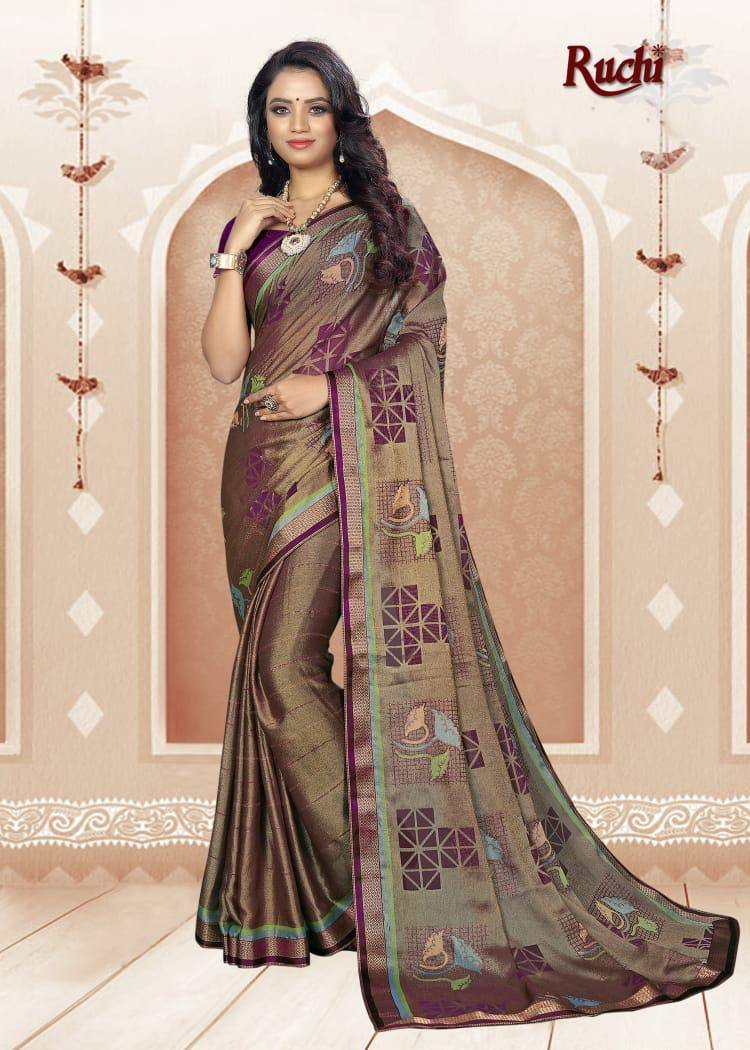 Ruchi Sarees Kinjal Brasso Printed Regular Wear Sarees Colle...