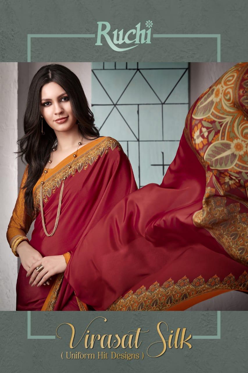 Ruchi Virasat Silk Hit Crepe Printed Casual Wear Sarees Coll...