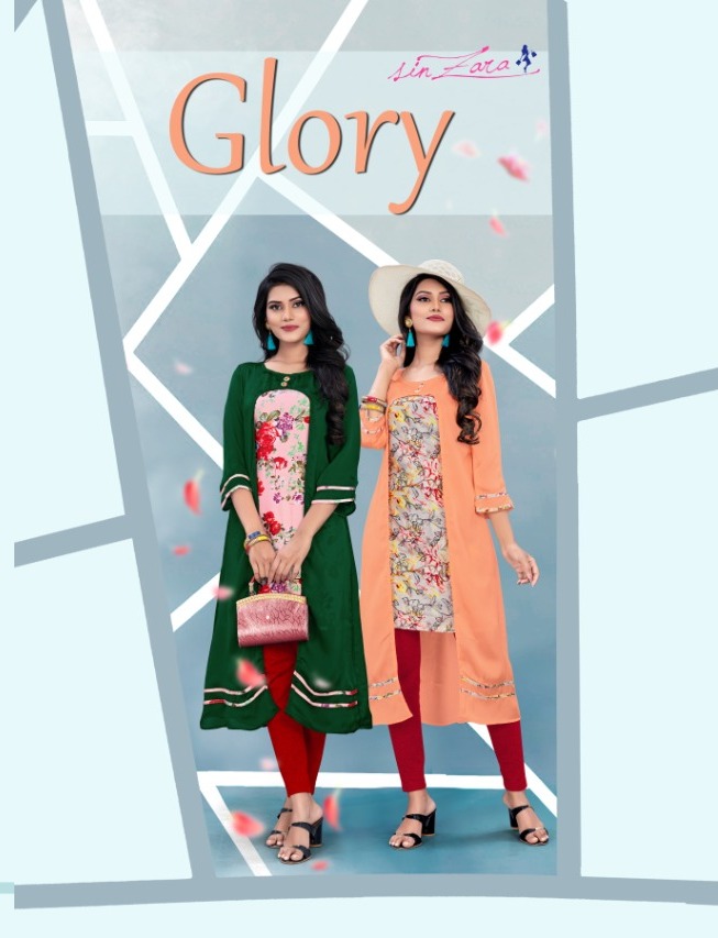 Sinzara Glory Designer Satin Digital Printed Readymade Kurti...