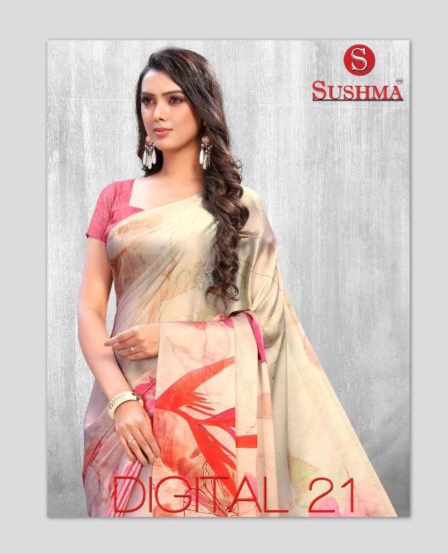 Sushma Digital Vol 21 Sky Satin Printed Regular Wear Sarees ...