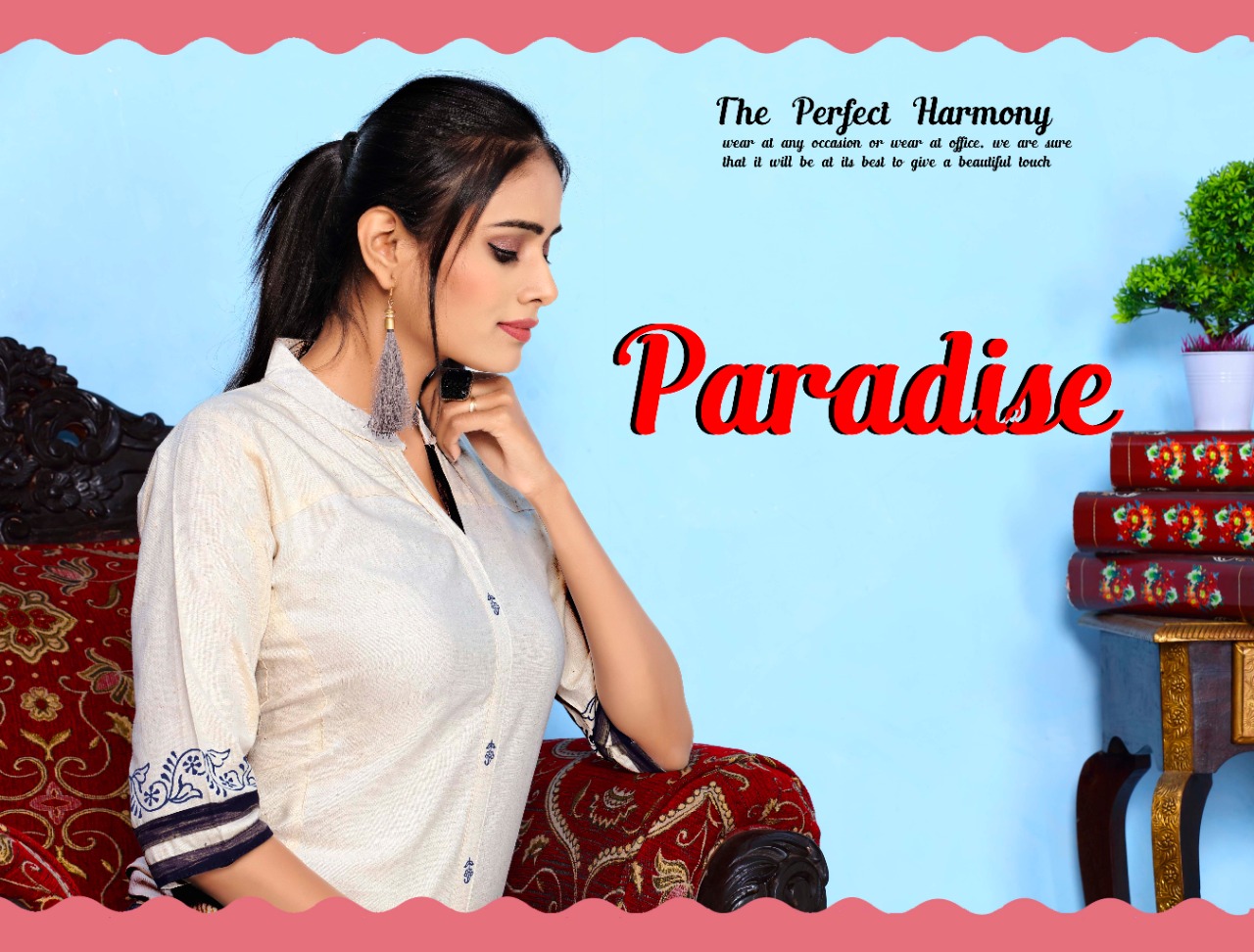 Trendy Paradise Heavy Flex Cotton Regular Wear Readymade Kur...