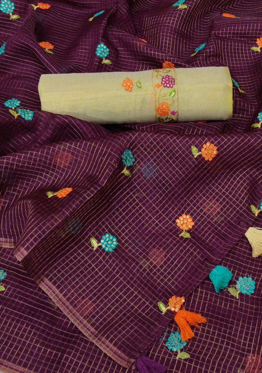 Non Catalog Latest Sofiya Silk With Thread Embroidery Work S...