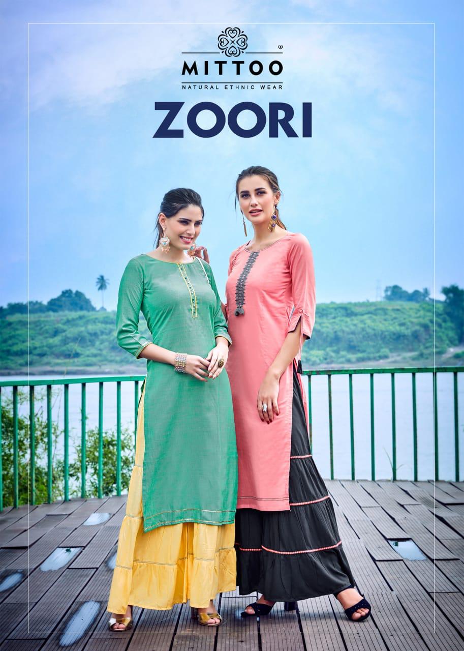 Mittoo Zoori Designer Two Tone Rayon With Embroidery Work Re...